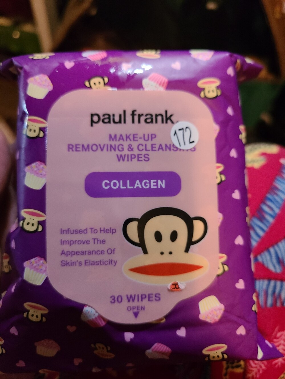 Paul Frank Purple Collagen Make-Up Removing & Cleansing Wipes with Julius Design
